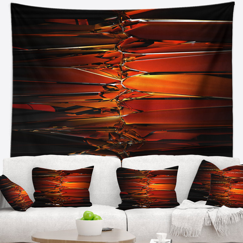 Tapisserie de conception en verre abstrait coloré, H 50 po x l 60 po
