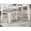 Ensemble de salle à manger 6 pièces avec table extensible, 4 chaises d'appoint et banc, coussins en tissu gris, plateau en bois blanc pour une salle à manger élégante