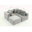 Canapé modulaire compressé en velours côtelé gris, aucun assemblage requis, configuration flexible pour la vie moderne