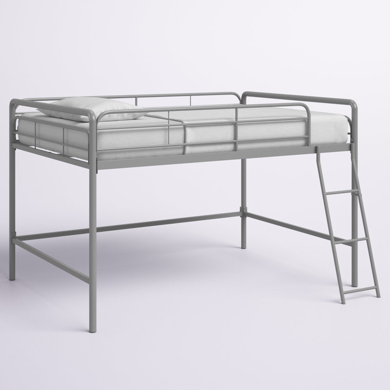 Daury Loft Bed by, Silver, Full