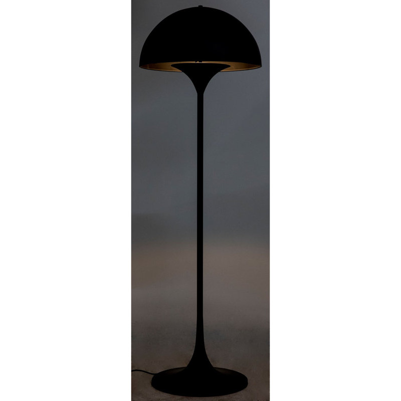 Cataracta 62'' Matte Black Traditional Floor Lamp with Outlet