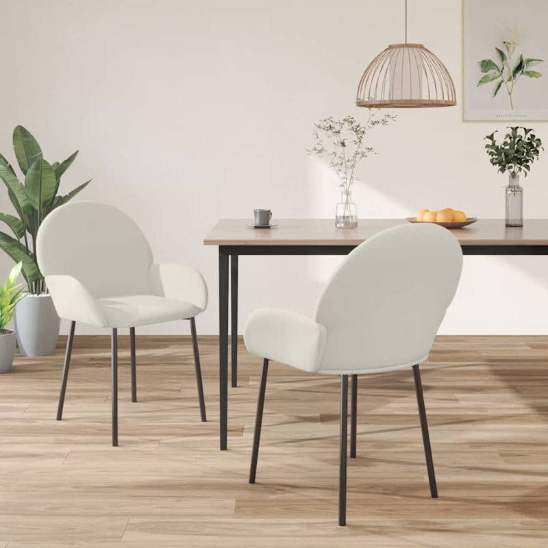 Chaise de salle à manger d'appoint 2 pièces Beuford, Crème