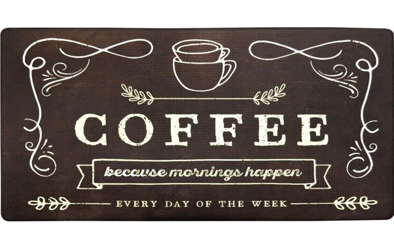 Nicole Miller Cook N Comfort Coffee Because Kitchen Mat