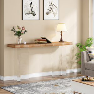 Rila 47.24" Suspended Elegance Acrylic-Legged Console Sofa Table