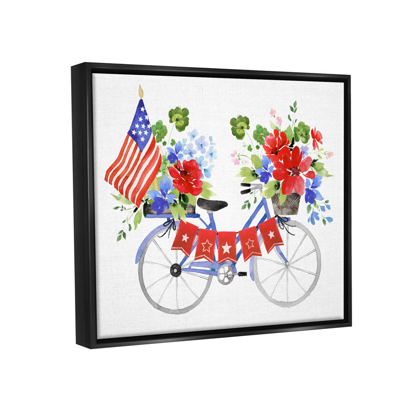 «Red Barrel Studio® Floral Americana» par Heather Lee Chan, Cadre flottant noir de jais, H 25 po x l 31 po x P 1,7 po