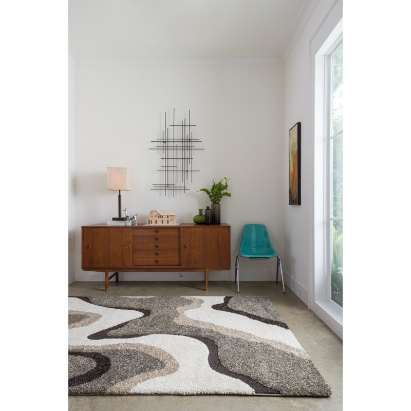 Tapis gris / ivoire Menoken, Tapis de couloir 2 pi 3 po x 8 pi