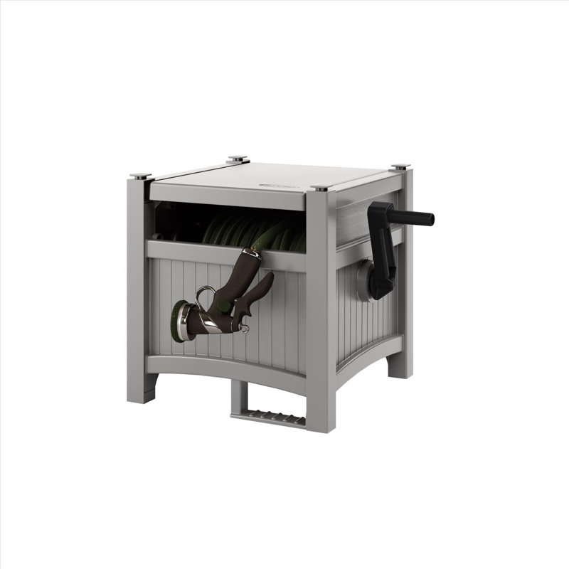 Suncast 100 ft. Free Standing Hideaway Hose Reel in Gray