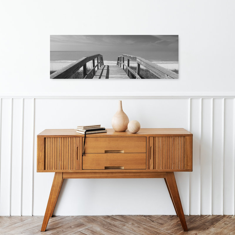 Boardwalk on the beach Gasparilla Island Florida USA 1 Piece Wrapped Canvas Panoramic Wall Art, 30.48 cm H x 91.44 cm W