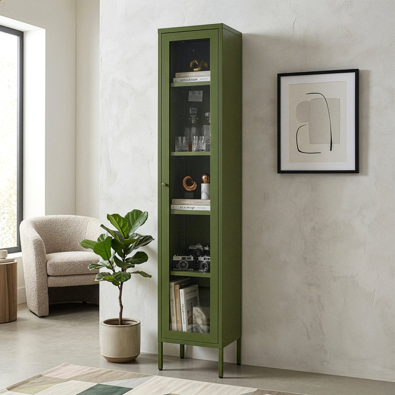 Armoire de rangement à 4 tablettes Kyoung, Vert foncé