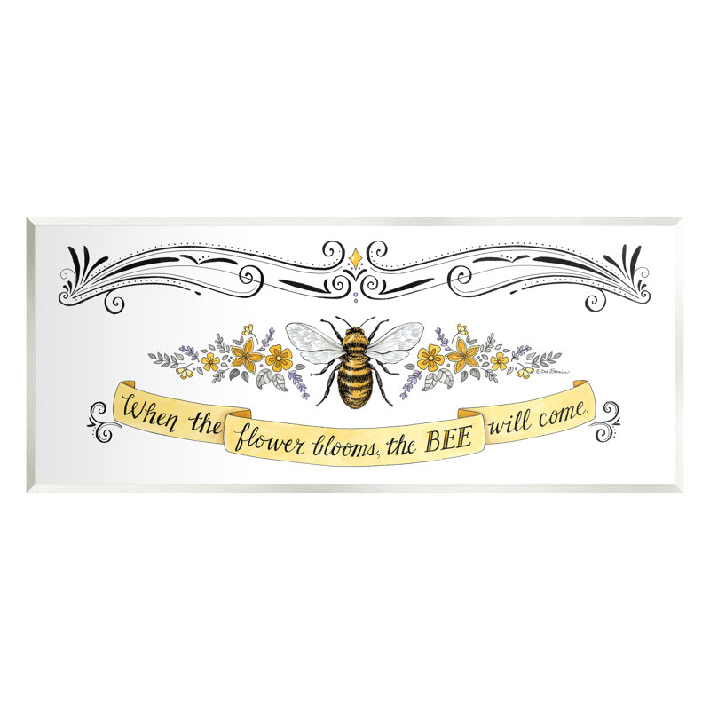 «When the Flower Blooms Honey Bee» par Deb Strain, impression sur bois aggloméré