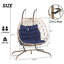 Fauteuil à œufs pour 2 personnes: coussins respirants, structure en fer, tissé à la main pour balançoire double de patio - utilisation intérieure robuste