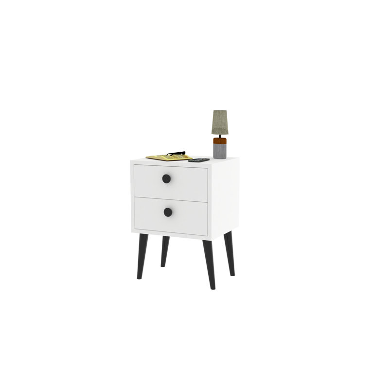 Whelington 40cm W Manufactured Wood Bedside Table