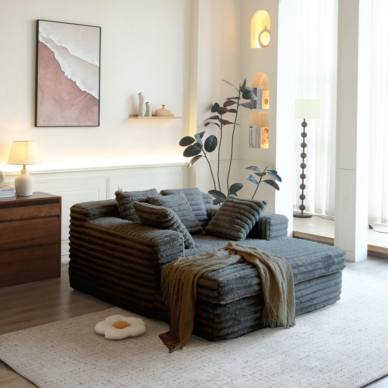 Chaise longue moderne rembourrée, Gris foncé