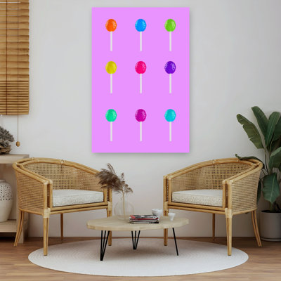 Impression d'art mural géométrique «Lollipops Rainbow Grid»