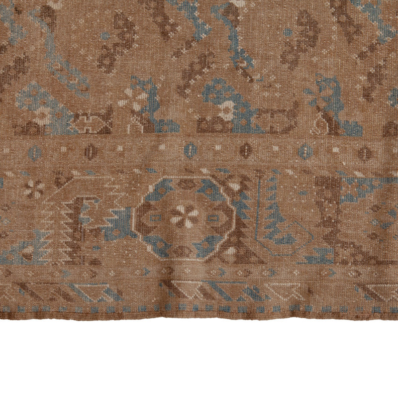 Beige Vintage Traditional Wool Rug - 7' x 9'6"