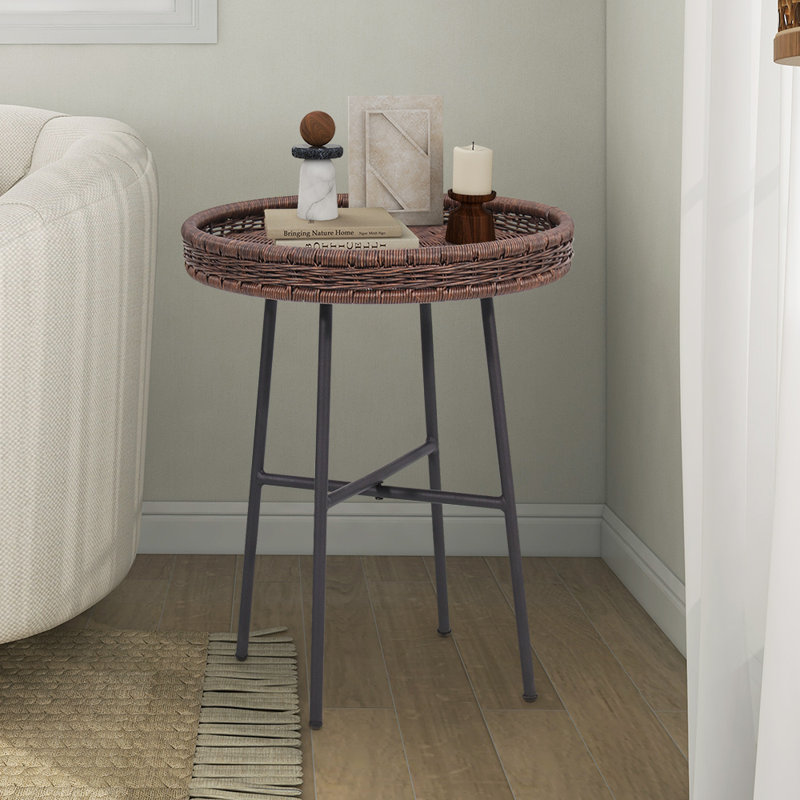 Lasell Round Outdoor Coffee Table, Espresso, 18" Diameter