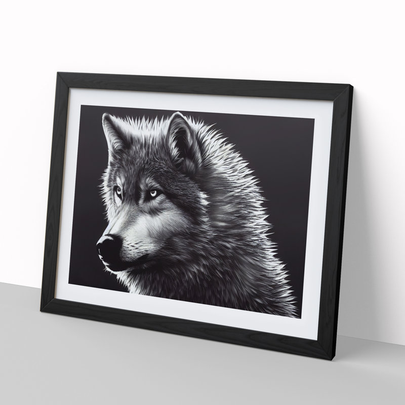 Great Wolf - Single Picture Frame Print, 46cm H x 64cm W x 2cm D, Black Framed