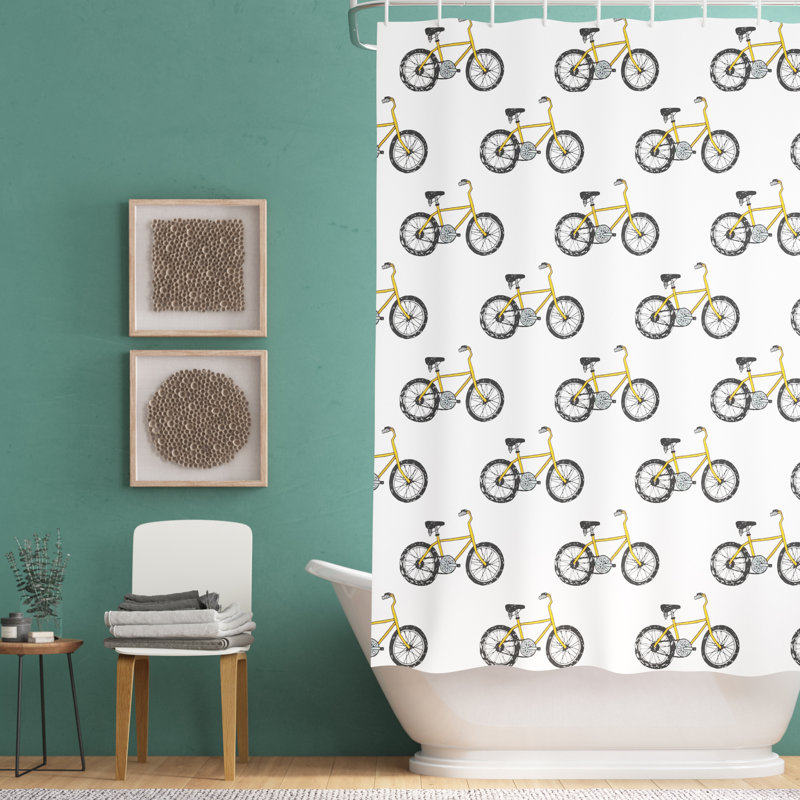 Ensemble de rideau de douche vélo Heidenreich, H 75 po x l 69 po