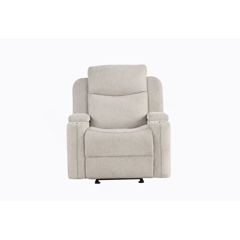 Fauteuil inclinable oscillant en chenille gris clair Galya