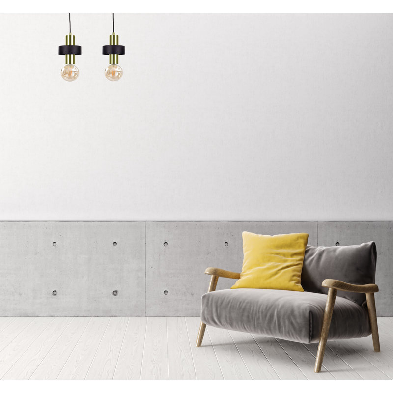 Bernda 2 - Light Cylinder Pendant, Black/Gold