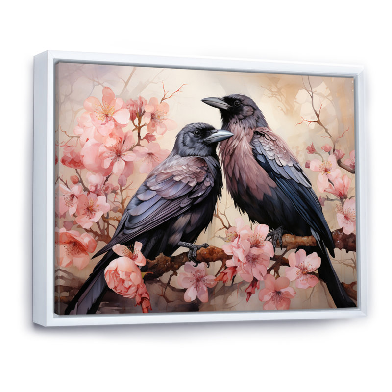 " Crow Graceful Monarchs I ", White Floater Framed, 30" H x 40" W x 1.5" D