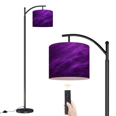 Arc Floor Lamp Abstract textured light purple Floor Lamps with Remote LED Lights Adjustable Lamp Shades Tall Standing Lamps for Reading Office Living Room