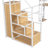 Twin Metal Loft Bed with LED, Built-in Workstation, Wardrobe & Storage Staircase-2095812320