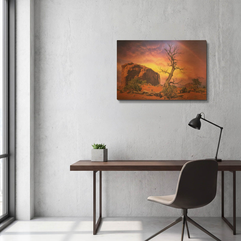 « Monument Valley Dreams » de Martin Podt, tableau mural en métal doré, 91,4 cm x 61 cm, 36 po x 24 po