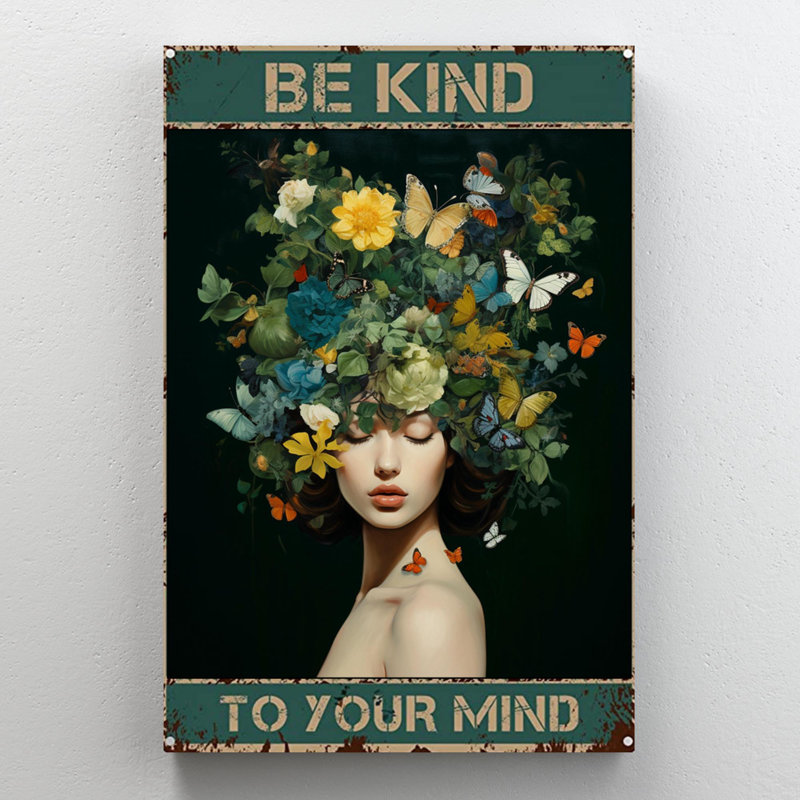 Liora Flowers Be Kind To Your Mind 7, H 36 po x l 24 po x P 1,25 po