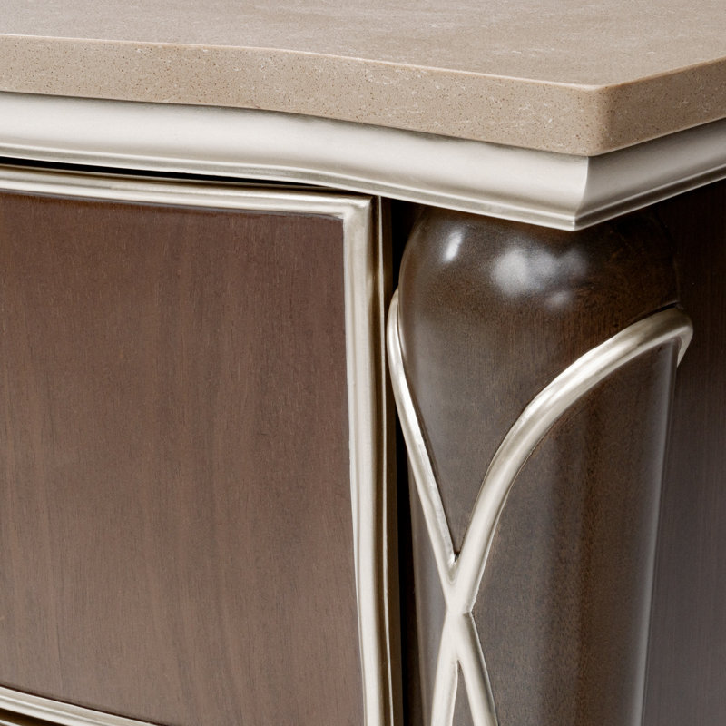 Villa Cherie Nightstand, Hazelnut/Beige