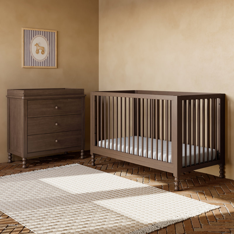 Rio 5-in-1 Convertible Crib with Toddler Guardrail, Hazelnut