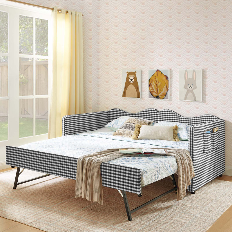 Lit de jour avec lit gigogne escamotable, Twin, Black