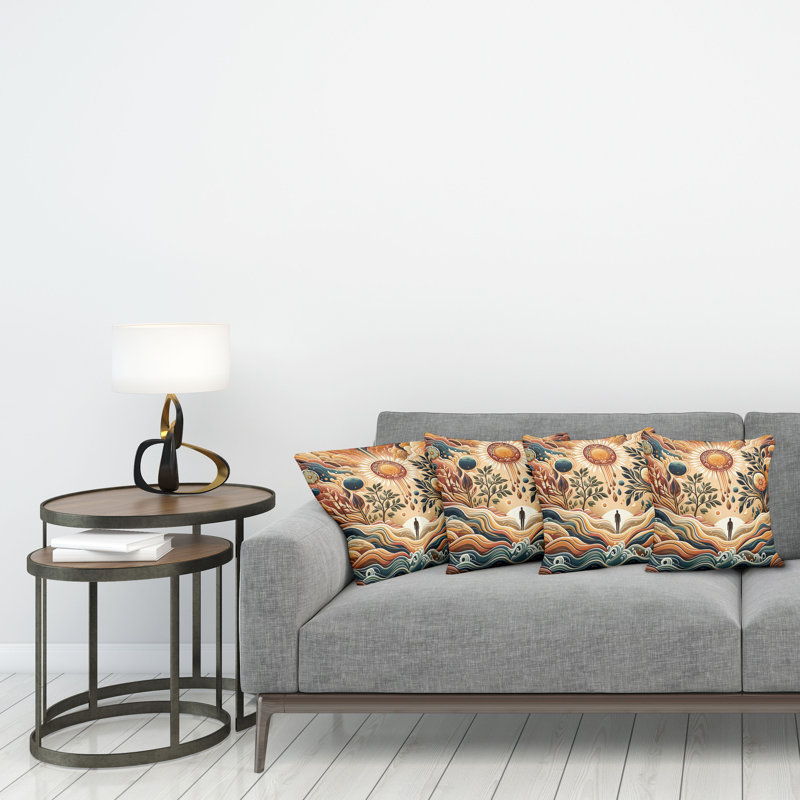 Fabric Reversible Throw Pillow, 24"H x 24"W
