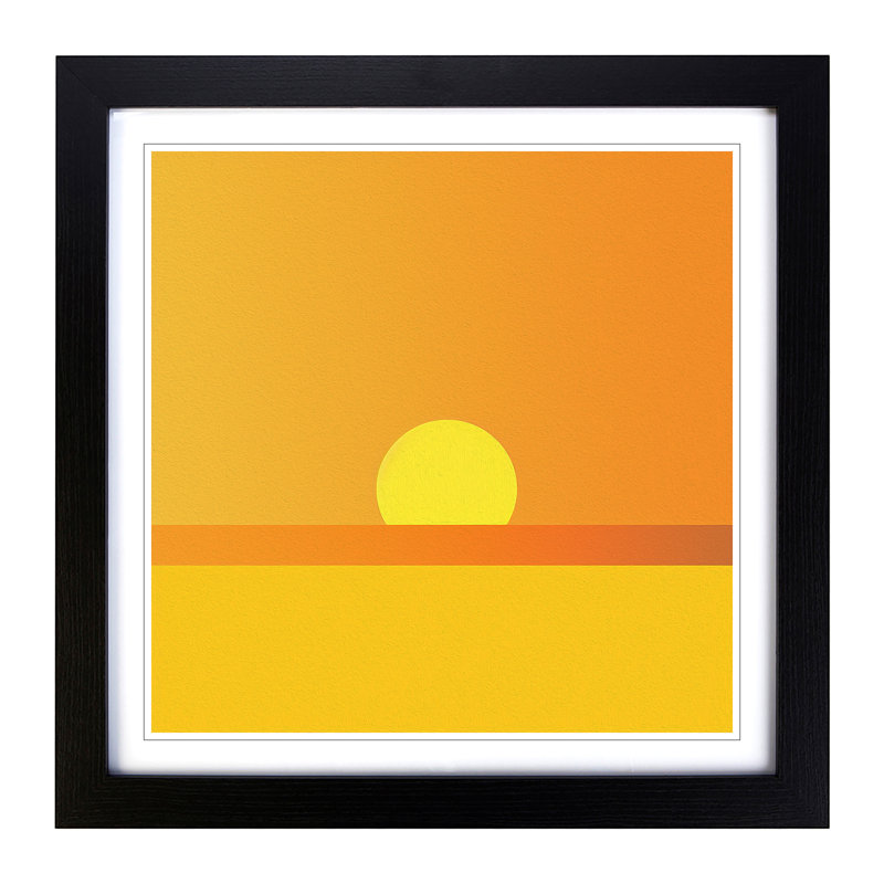 Sun Minimalism No.1 - Framed Print, Black