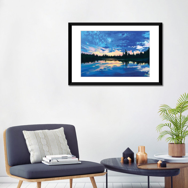 « around us », reproduction d’impression sur toile tendue, H 18 po x l 26 po x P 1,5 po, Toile encadrée noire, Pas de tapis