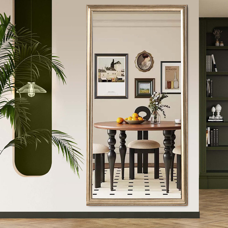 32*70Inch Full-Body Floor Mirror With Artificial Wood Frame