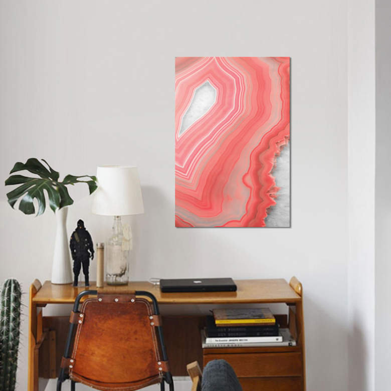 « corail agate », impression sur toile, H 18 po x l 12 po x P 1,5 po, Pas de tapis, Toile tendue