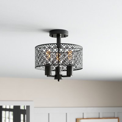 Plafonnier semi-encastré 3 lumières 11,81 po Hiltner