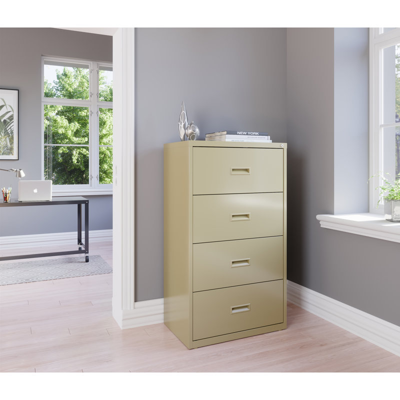 Putty 4-Drawer Lockable Lateral File Cabinet for Legal Size Files