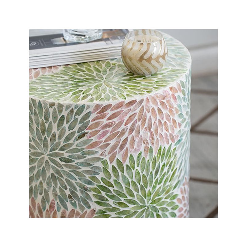 Table d'appoint de jardin cylindrique D14x18 "