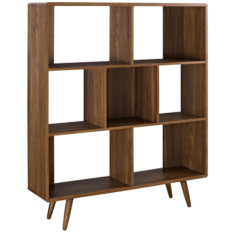 Bibliothèque en bois H 52,5 "x l 45", Noyer