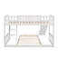 Lit simple superposé au-dessus d'un lit simple avec glissière et échelle, blanc-1285656300