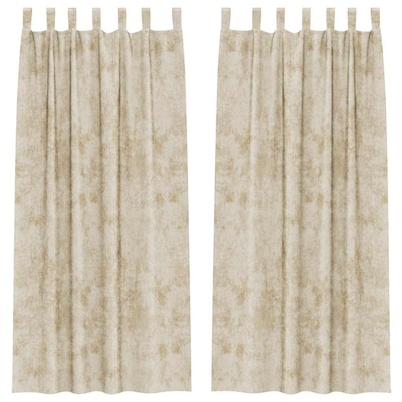 Alithia Velvet Room Darkening Curtain, 140cm Width x 260cm Drop, Cream