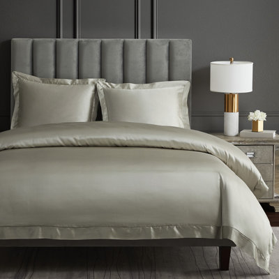 High Shine Satin Modern Contemporary 3 Piece Duvet Cover Set