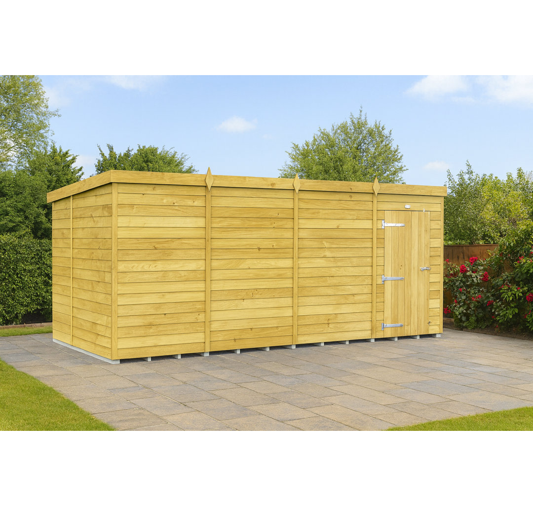 15ft x 7ft Pent Shed - Single Door without Windows