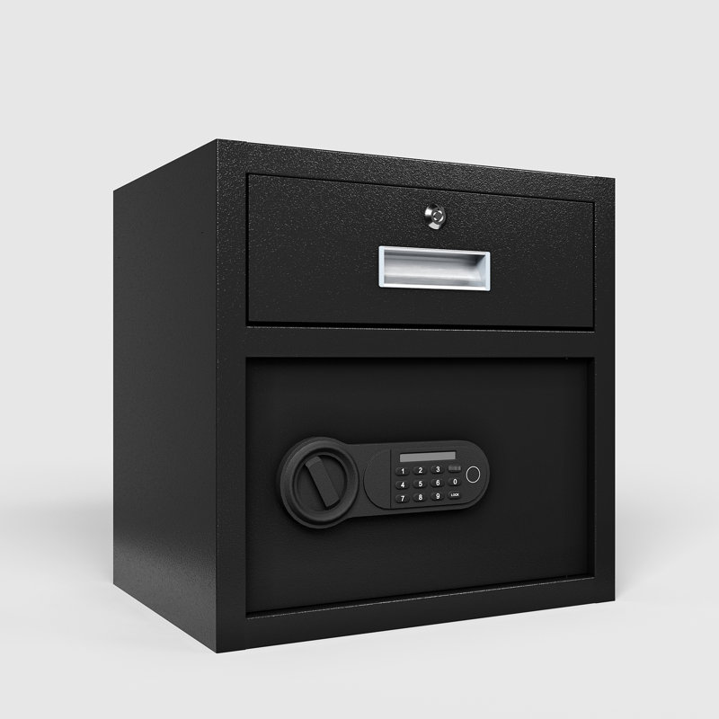 Coffre-fort en acier à serrure électronique - Gardez l'argent, les bijoux, les documents d'identité en sécurité, 1,69 pieds cubes, noir, matériel de sécurité du clavier, ornements sécurisés, Docs, Ft, et Break Smash