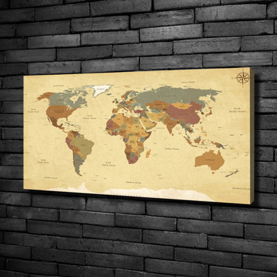 Political Map - Wrapped Canvas Print