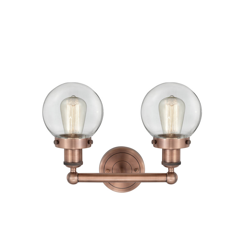 Alphonsa 2 - Light Dimmable Vanity Light, Clear, Antique Copper