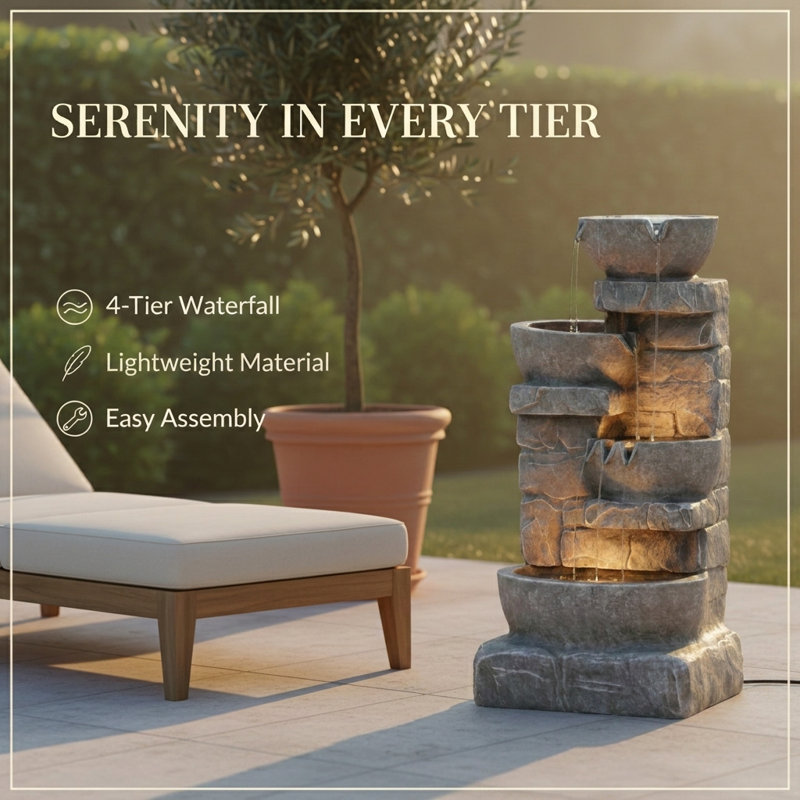 Fountains Weather Resistant Fountain, Gray