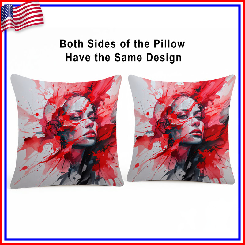 Coussin Portrait, coussins double face Art, 18 po x 18 po